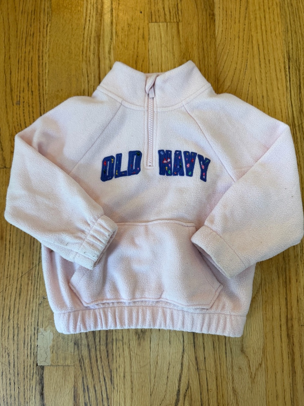 Old Navy Light Pink Half-Zip Fleece Pullover - Kids